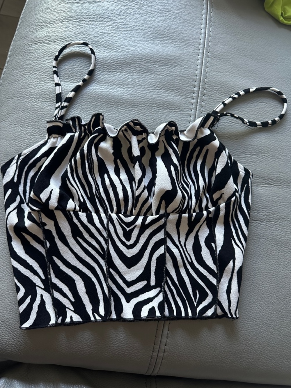 SHEIN Black & White Zebra-Print Cropped Cami size XS
